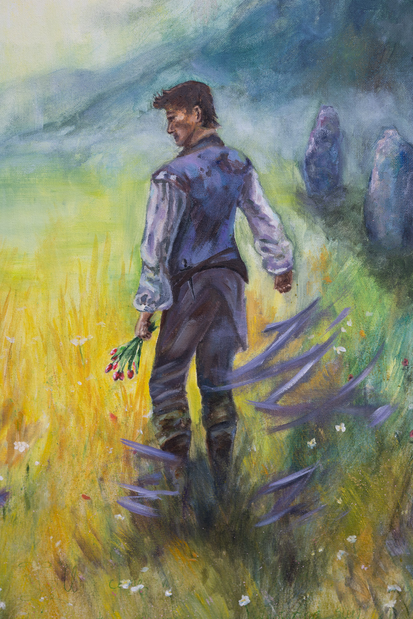 An oil painting of an atmospheric enchanted scene.