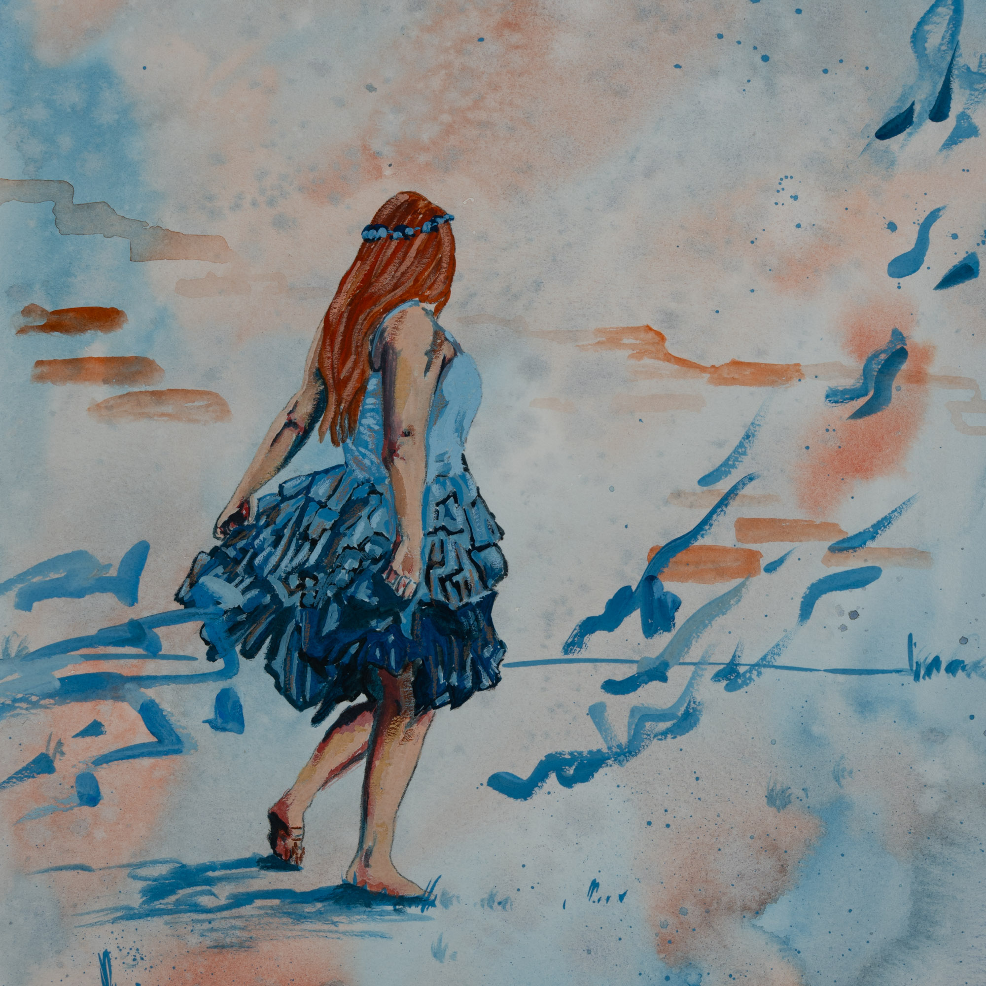 Fairytale art in blue