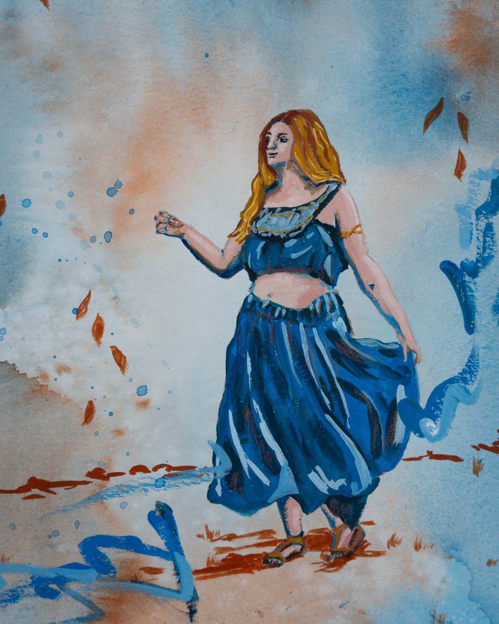 Blue fairytale painting